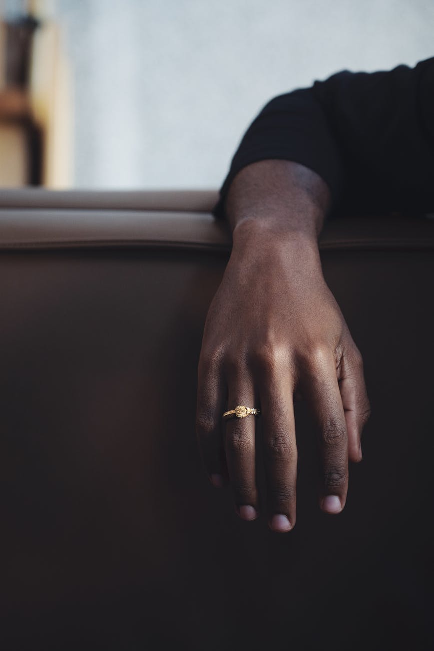hand with a gold ring